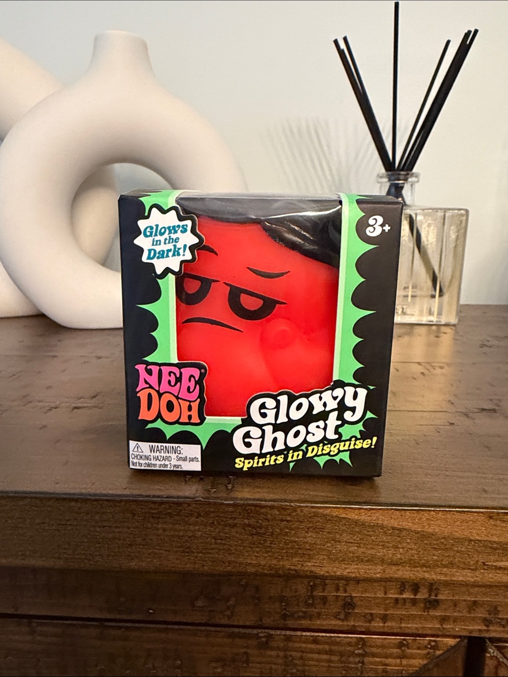 Nee Doh Glowy Ghost Kids Toy - Red